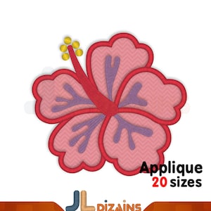 Hibiscus applique embroidery design. Hibiscus embroidery design. Hibiscus flower embroidery applique design. Machine embroidery design.