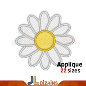 Daisy applique embroidery design. Daisy flower embroidery design. Daisy flower applique design. Flower embroidery. Machine embroidery design