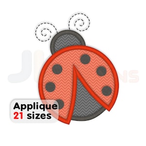 Ladybug Applique Embroidery Design – Machine Embroidery Ladybug Pattern – Cute Bug Applique. Multiple sizes. Instant download.