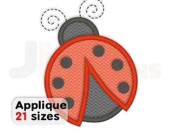 Ladybug Applique Embroidery Design – Machine Embroidery Ladybug Pattern – Cute Bug Applique. Multiple sizes. Instant download.