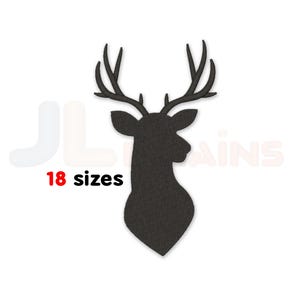 Deer Head Embroidery Design. Buck machine embroidery design. Deer silhouette embroidery design in 18 sizes, Instant download.