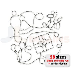 Birthday quilt block machine embroidery design. Birthday quilt block embroidery. Birthday quilt block machine embroidery design. E2E