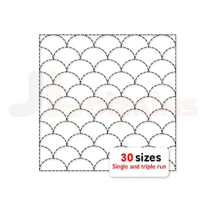 Projeto de bordado de flor estofando. Desenho de bordado de flor de hexágono. Bordado de bloco acolchoado. Quilt block design de