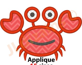 Crab Applique Design. Crab embroidery design. Embroidery applique crab. Red crab embroidery. Beach crab embroidery Machine embroidery design