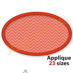 Oval Applique Embroidery Design, Multiple Sizes (Instant Download)