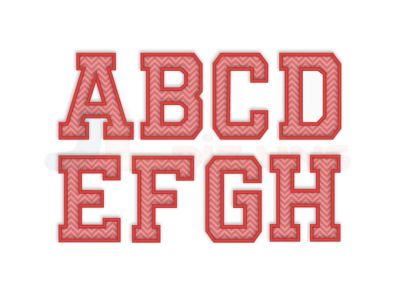 College applique font