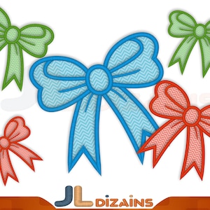 Bow machine embroidery design