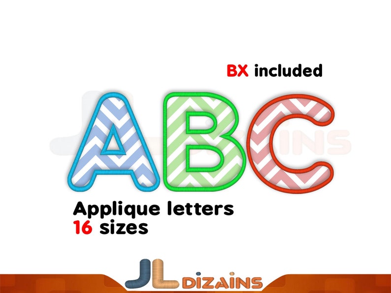 Applique alphabet embroidery design