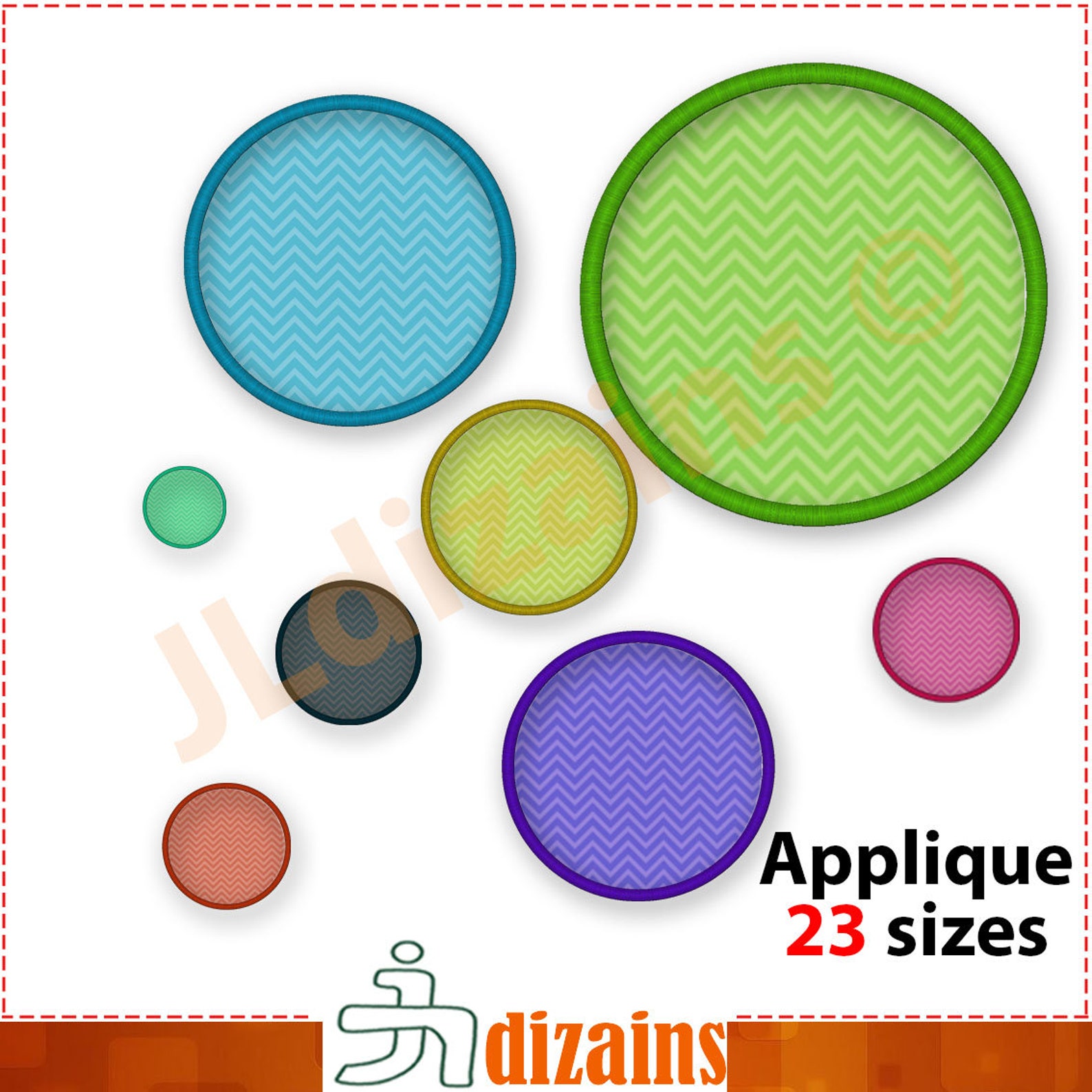 Circle Applique Embroidery Design. Circle machine embroidery Etsy