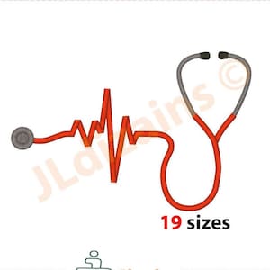Stethoscope Embroidery Design. Embroidery stethoscope. Nurse embroidery. Embroidery designs stethoscope. Machine embroidery design.