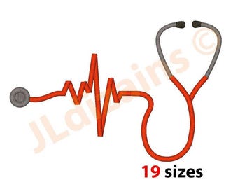 Stethoscope Embroidery Design. Embroidery stethoscope. Nurse embroidery. Embroidery designs stethoscope. Machine embroidery design.