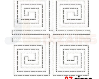 Quilting block embroidery design. Quilting background embroidery. Quilting embroidery design for computerized embroidery machines - 27 sizes