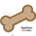 Dog Bone Applique Embroidery Design - Machine Embroidery design with 22 different sizes included. Bone Outline Applique Pattern.