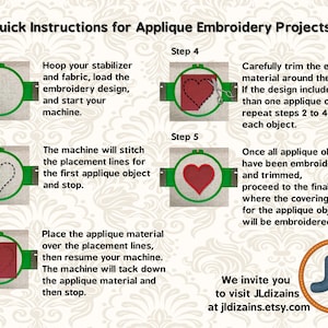 instructions for applique embroidery projects