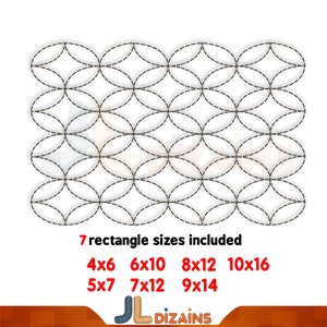 Circles and stars quilting embroidery design