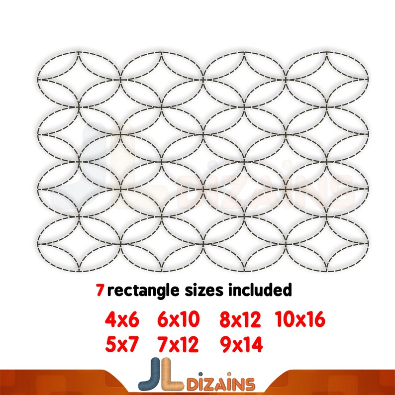 Circles and stars quilting embroidery design