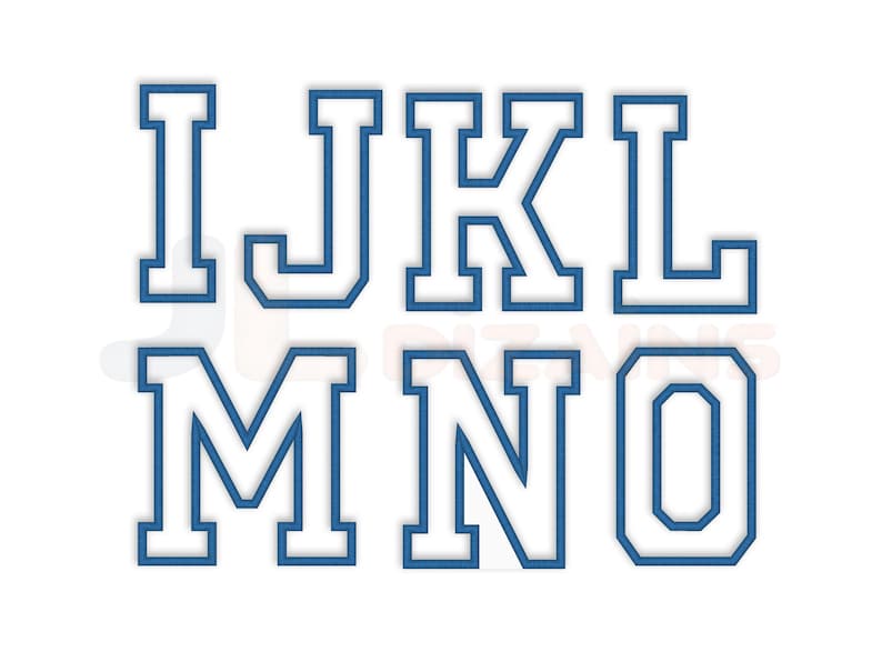 Outline varsity font machine embroidery designs.