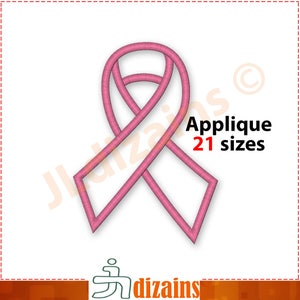 Awareness Ribbon Applique Design. Ribbon embroidery designs. Cancer applique ribbon. Embroidery ribbon. Machine embroidery design. image 2