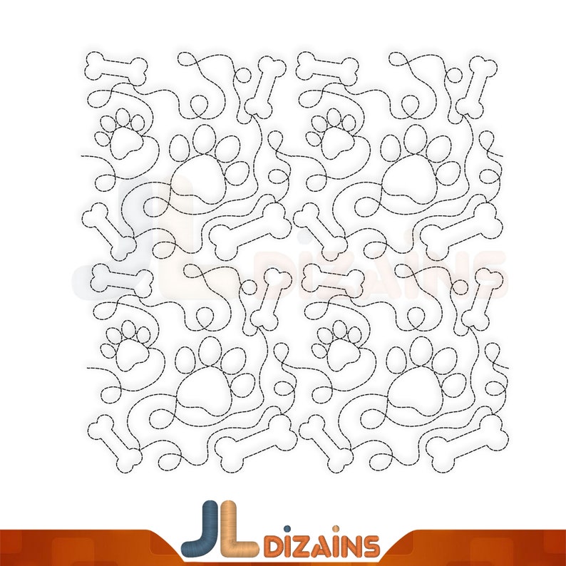 Paw Print Quilt Block Machine Embroidery Design. Dog Quilt Etsy