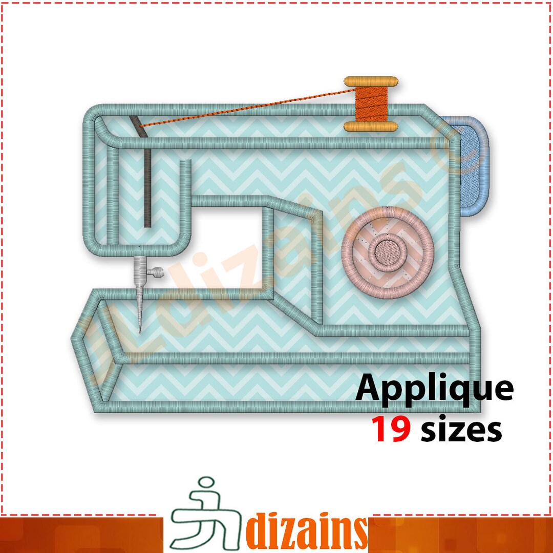 Sewing Machine Applique Embroidery Design. Sewing Machine Applique