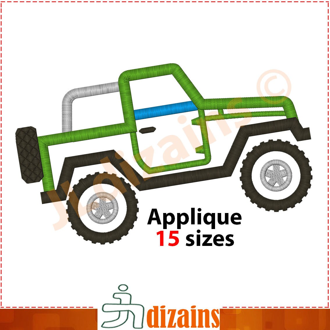 Offroad Car Applique Design. Offroad Embroidery Design. off - Etsy Israel