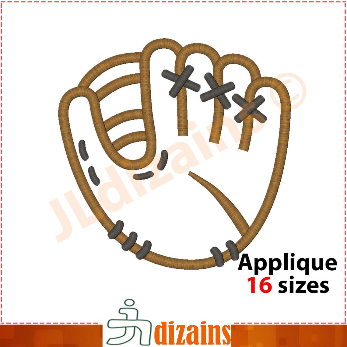Baseball Glove Applique Design. Baseball Glove Embroidery Etsy