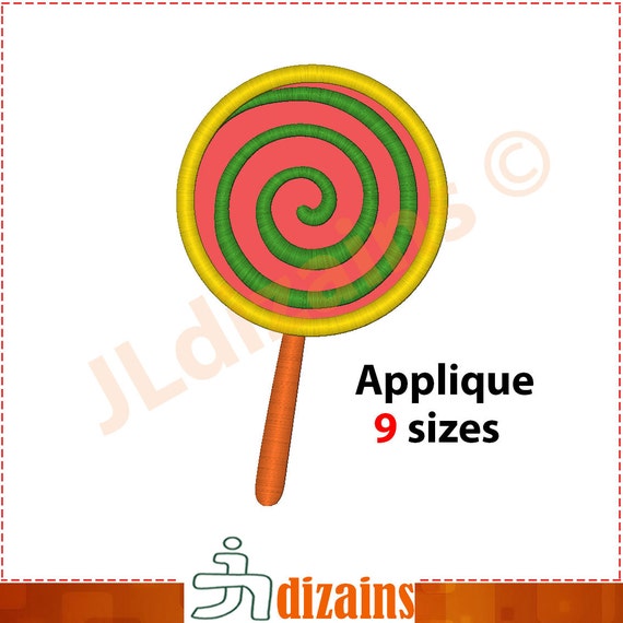 Lollipop Applique Design. Lollipop Embroidery Design. Lollipop 