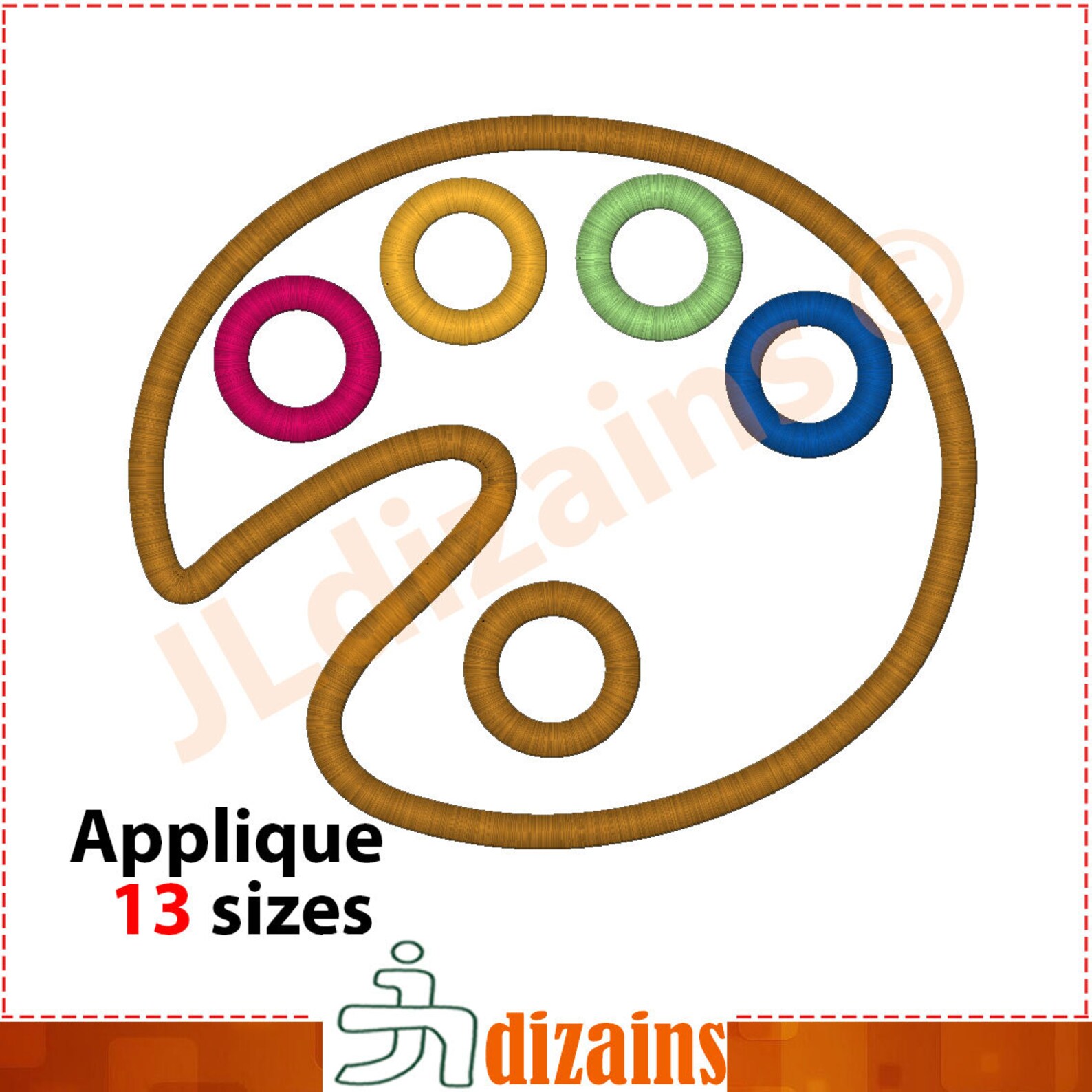 Palette Applique Design. Palette Embroidery Design. Paint Etsy