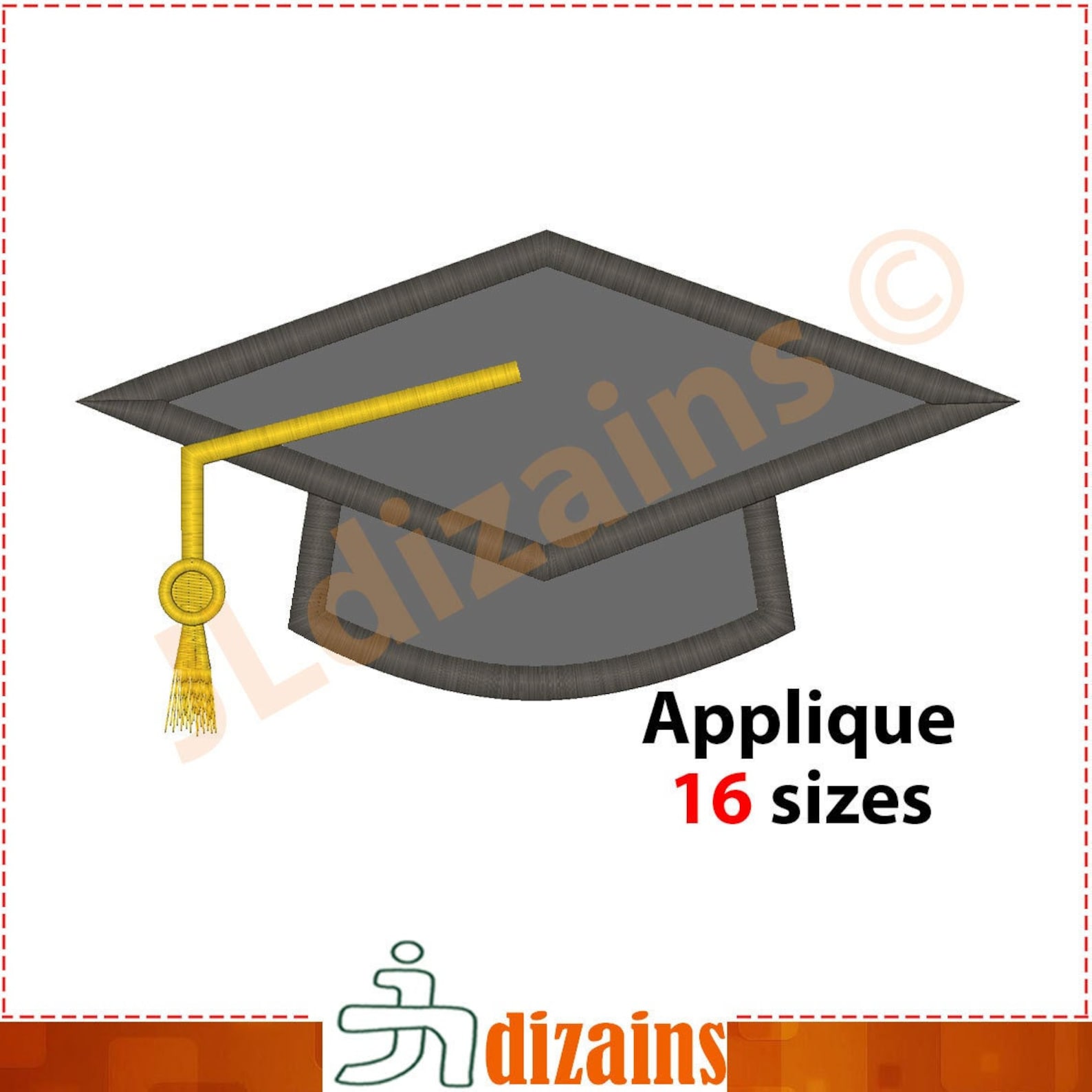 Graduation Hat Applique Design. Graduation Hat Embroidery Etsy