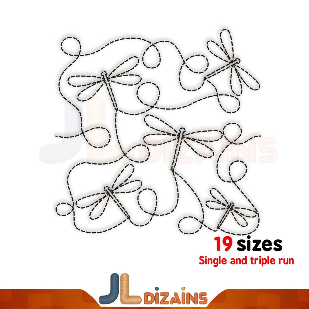 Dragonfly Quilt Block Machine Embroidery Design. Dragonfly Quilt Block