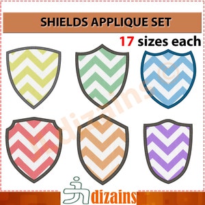 Shield Applique Design Set. Shield embroidery design. Embroidery design shield. Embroidery design badge. Machine embroidery design