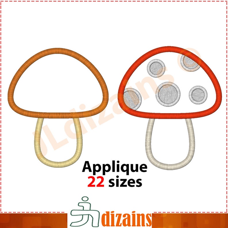 Mushroom Applique Designs Set. Mushroom embroidery design. Embroidery applique mushroom. Mushroom applique. Machine embroidery design. image 2