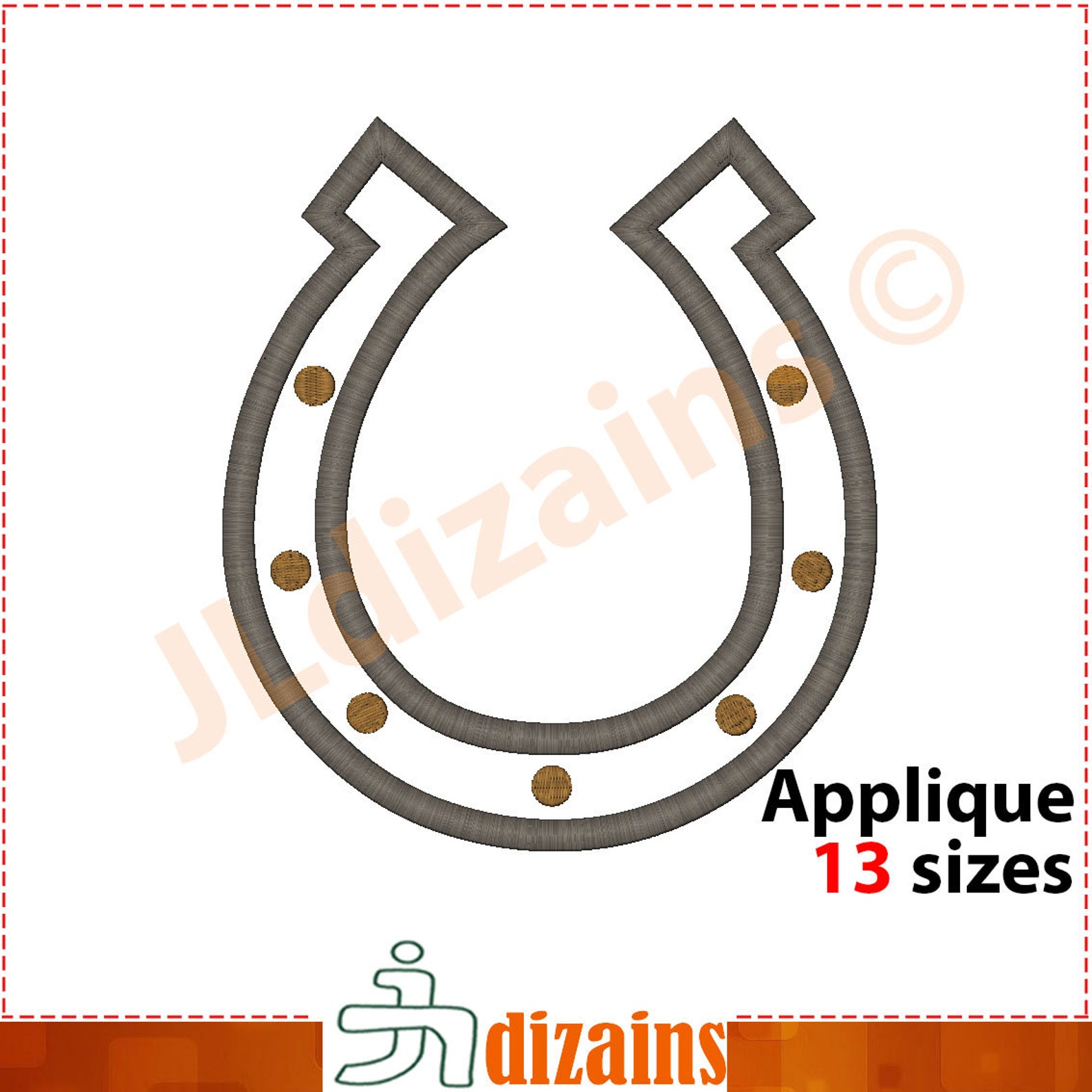 Horseshoe Embroidery Design. Horseshoe Applique Embroidery Etsy