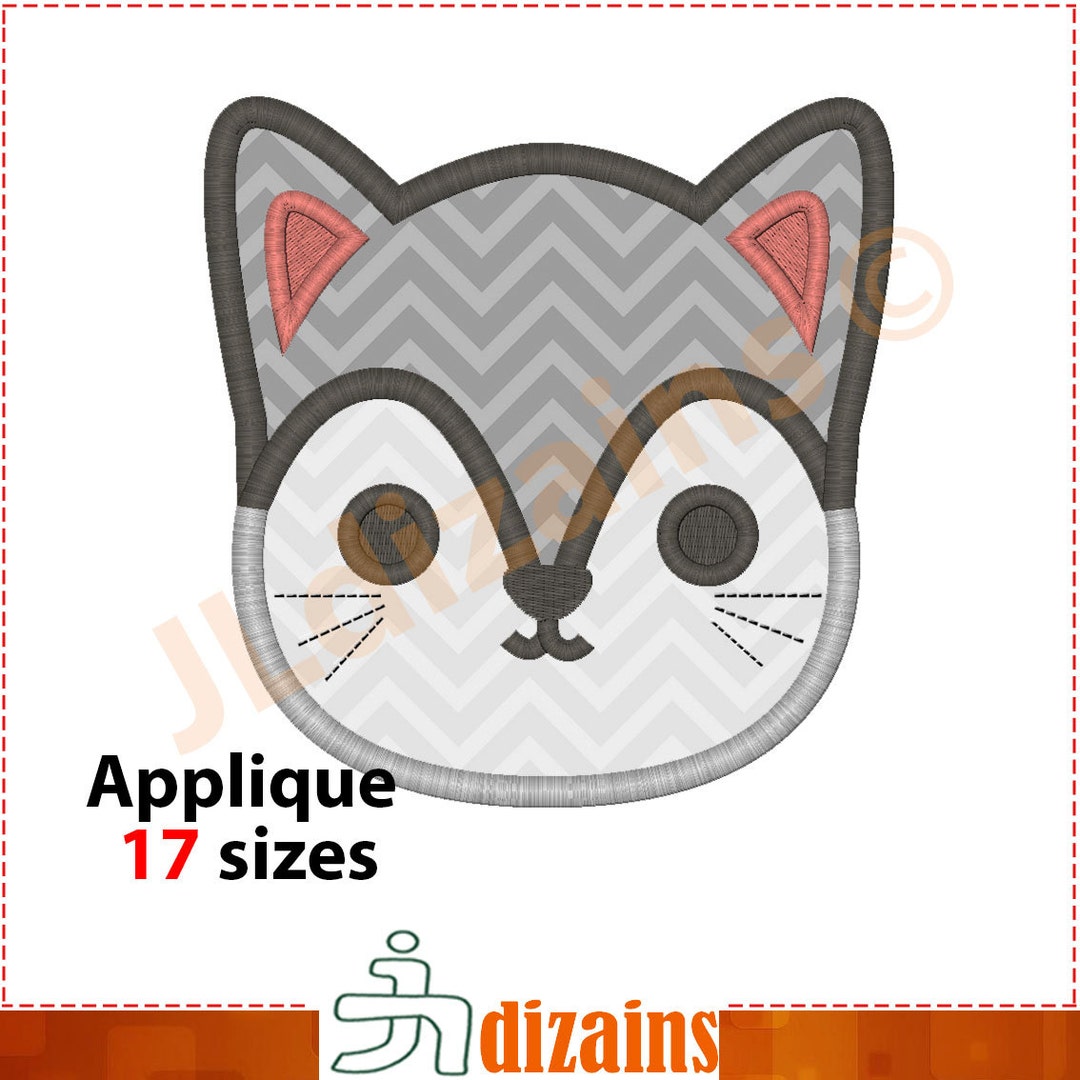 Cat Embroidery Design. Cat Applique Design. Cat Embroidery Pattern. Cat