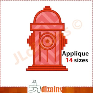Fire Hydrant Applique Design. Fire hydrant embroidery design. Hydrant applique. Firefighter applique. Embroidery. Machine embroidery design