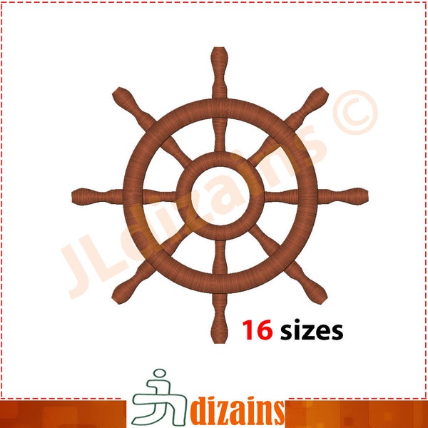 Ship Wheel Embroidery Design. Boat wheel embroidery. Yacht wheel embroidery. Sailboat wheel embroidery. Wheel.  Machine embroidery design