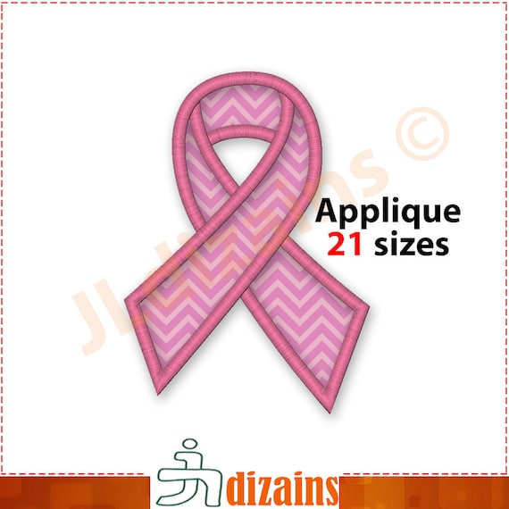 Awareness Ribbon Applique Design. Ribbon embroidery designs. Cancer applique ribbon. Embroidery ribbon. Machine embroidery design.