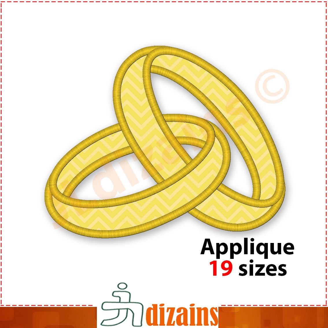 Rings Applique Design. Wedding Rings Embroidery Designs. Etsy