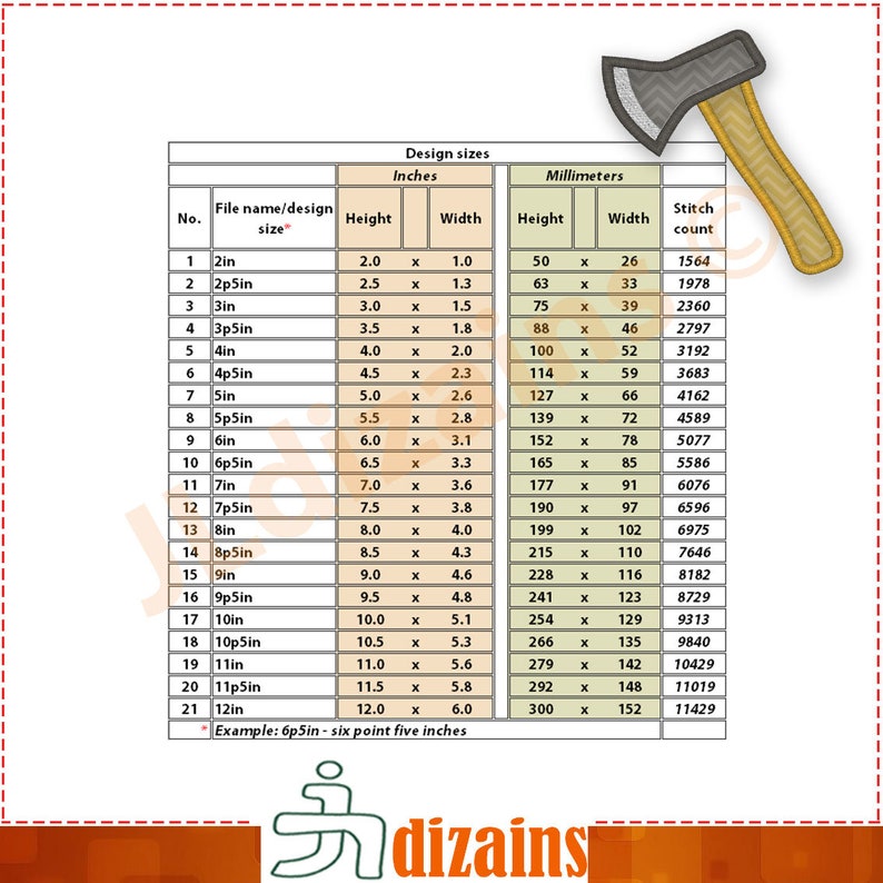 Axe Applique Embroidery Design. Axe Machine Embroidery Design With ...