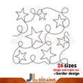 Star Quilting Embroidery Design. E2E quilt block design with stars. Machine embroidery design. Border design also included. 26 sizes