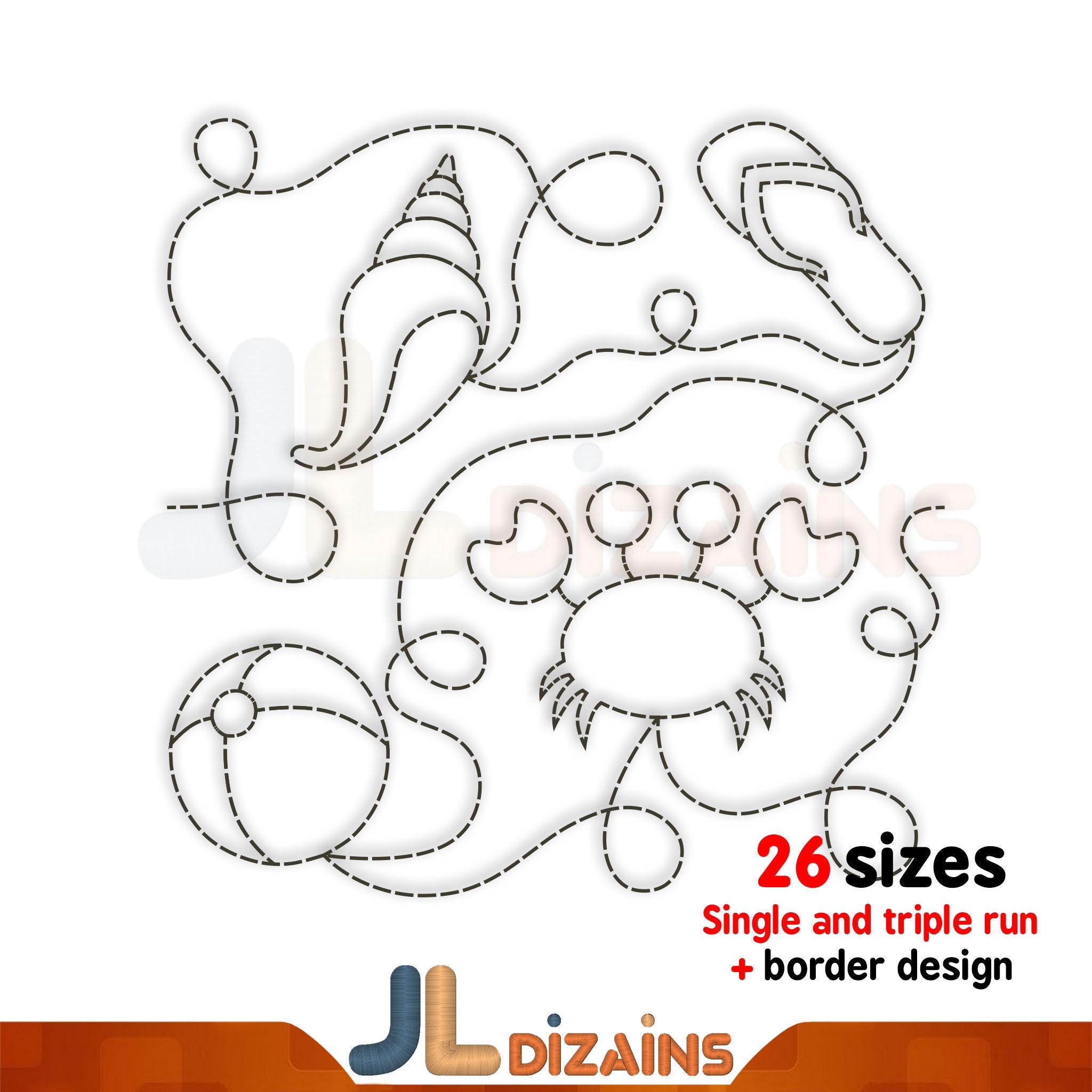 Beach Quilting Embroidery Design. Beach Quilt Block Machine Embroidery ...