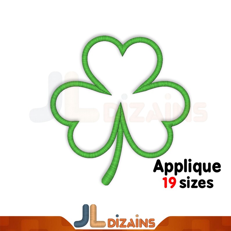 Shamrock applique embroidery design. Shamrock embroidery design. Clover embroidery design. Clover applique machine embroidery design. image 2