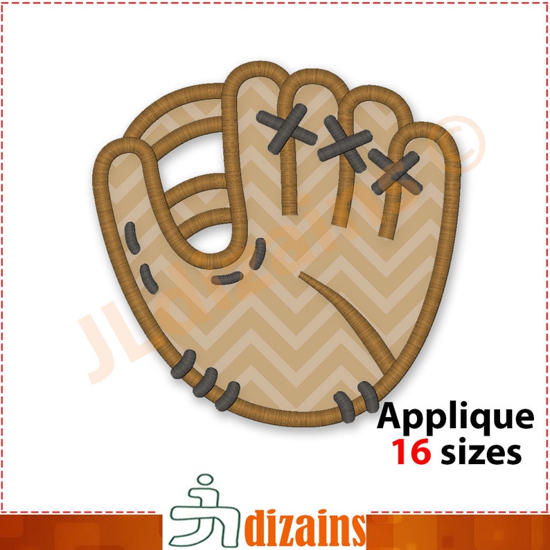 Baseball Glove Applique Design. Baseball Glove Embroidery Etsy