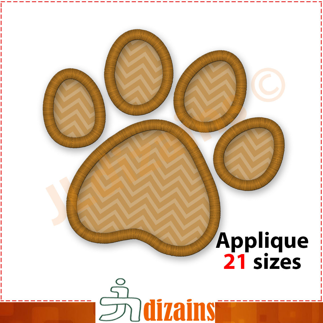 diseño de la aplicación de la pata. diseño de la máquina de bordado - DESCÁRGALO - 8 tamaños. diseño de la aplicación pawprint.