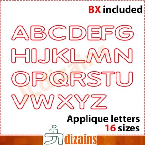 Alphabet Applique Design. Machine Embroidery Design font in 16 sizes . image 3