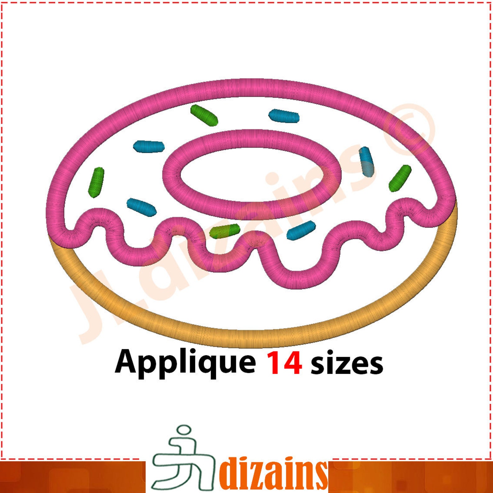 Doughnut Applique Design. Doughnut Embroidery Design. Donut Etsy