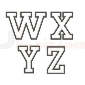 Varsity font for embroidery machines