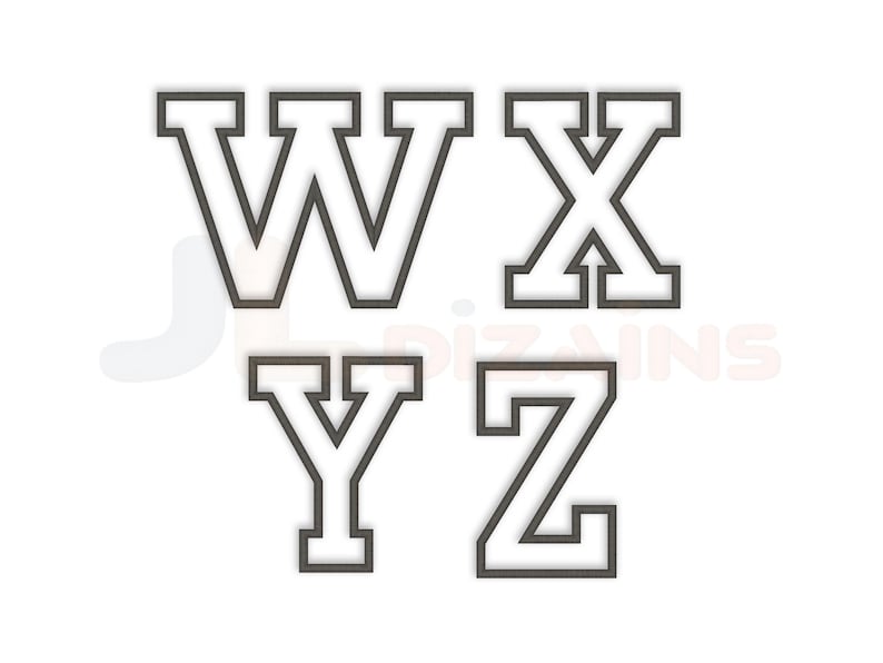 Varsity font for embroidery machines