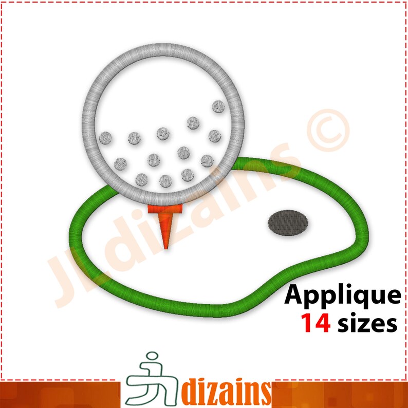 Golf Applique Design. Golf Embroidery Design. Golf Field Etsy