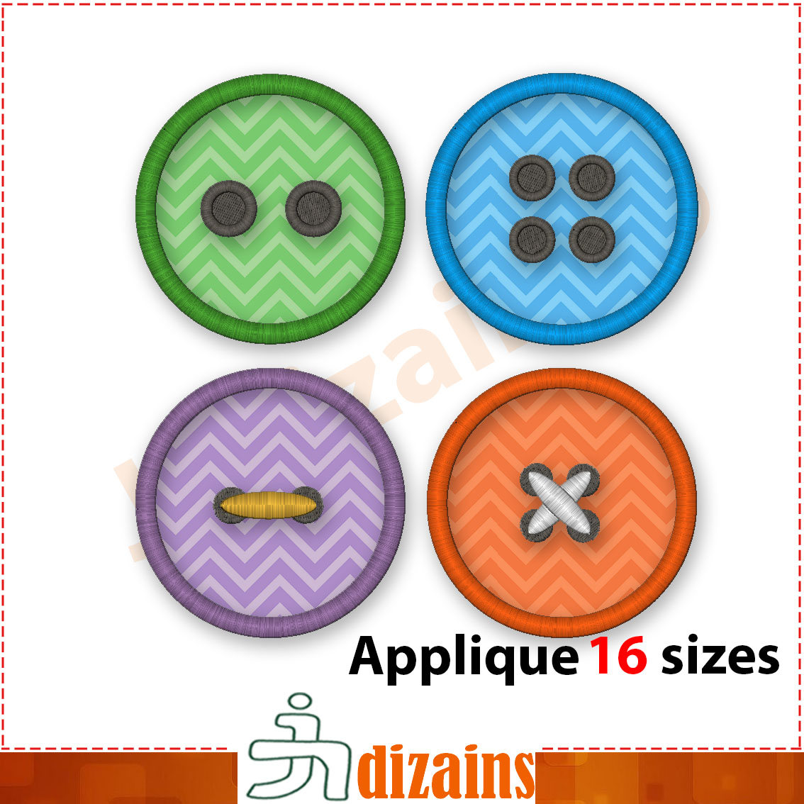 Button Applique Embroidery Design SET. Button Embroidery Designs ...